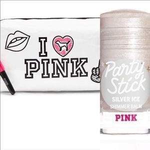 I 💗PINK cosmetic bag & PINK Shimmer stick NWT